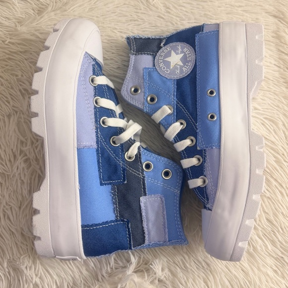Converse Chuck Taylor All Star Hi Lugged Sneaker In Denim Patchwork - NIB - Picture 7 of 14